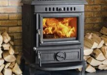 Olymberyl Aidan 21kw boiler stove in matt black.