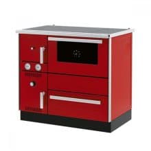Red Alfa Plam cooker on a white background.