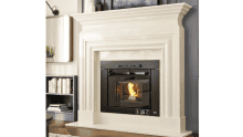 Insert pellet stove in a fireplace.