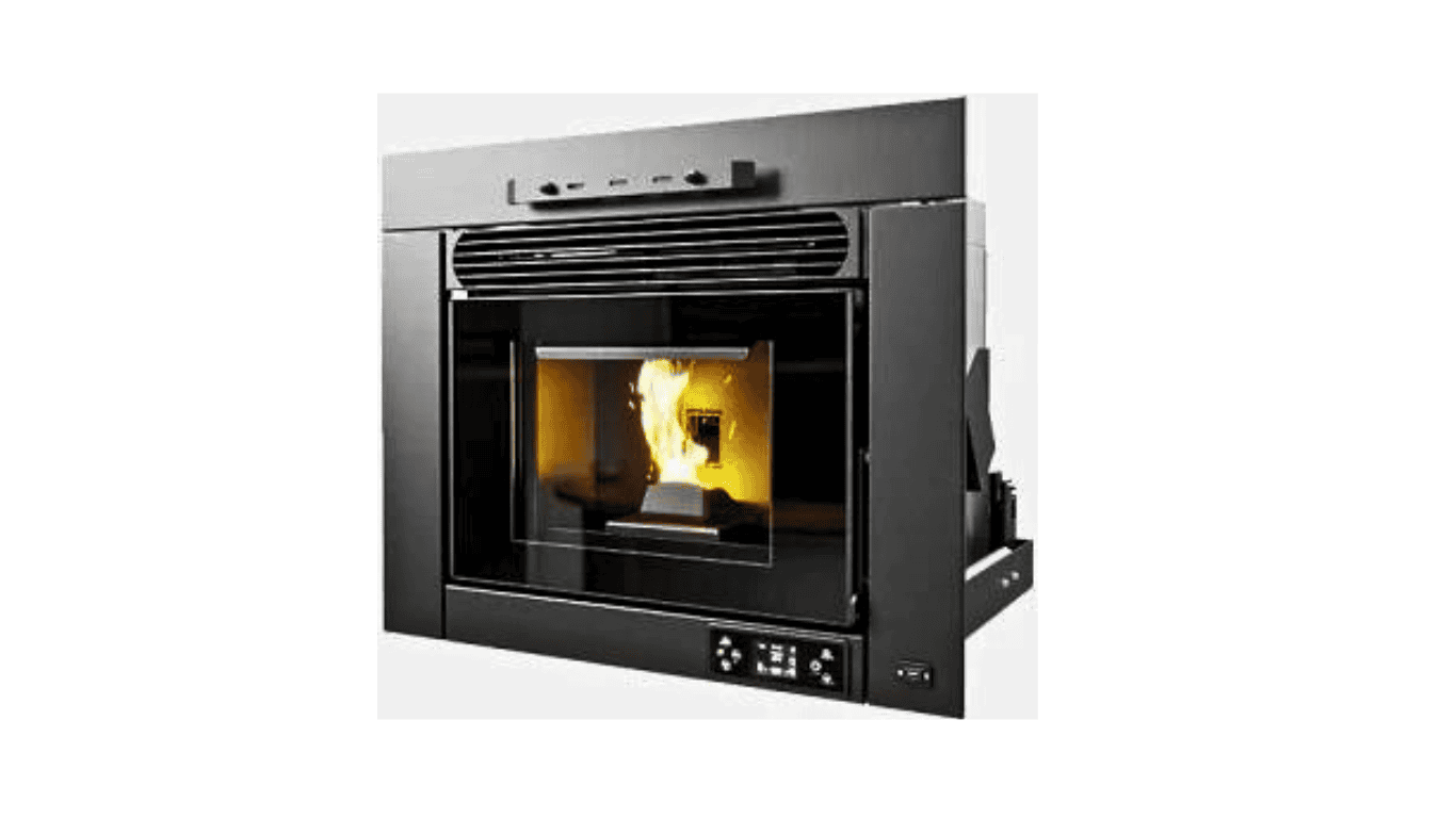 Inseert pellet stove on a white background.