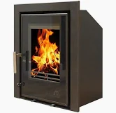 Mourne eco stove from the side on a white background.