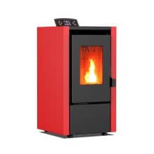 K6 wood pellet non boiler stove in red.