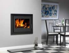 Vitae 11kw cassette stove in a wall.