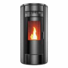 Gloria wood pellet boler stove in black.